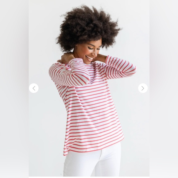 Alice Walk THE THREE-QUARTER TEE - Poppy Stripe - Picture 1 of 5